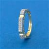 Cubic Zirconia Adjustable Ring With Rhodium 2 Tone Plating