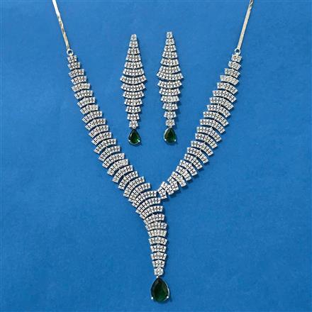 Cubic Zirconia Classic Necklace With Rhodium Plating