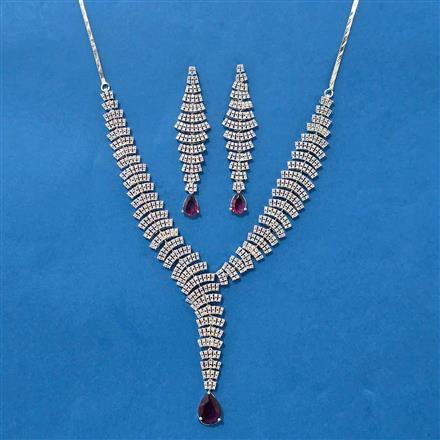 Cubic Zirconia Classic Necklace With Rhodium Plating