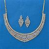 Cubic Zirconia Classic Necklace With Mehndi 2 Tone Rhodium Plating
