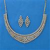 Cubic Zirconia Classic Necklace With Mehndi 2 Tone Rhodium Plating
