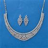 Cubic Zirconia Classic Necklace With Mehndi 2 Tone Rhodium Plating