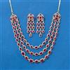 Cubic Zirconia 3 Line Necklace With 2 Tone Plating