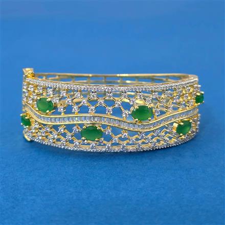 Cubic Zirconia Openable Kada With 2 Tone Plating