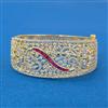 Cubic Zirconia Openable Kada With 2 Tone Plating