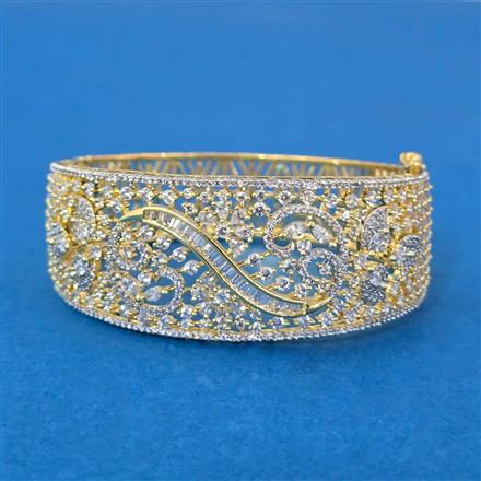 Cubic Zirconia Openable Kada With 2 Tone Plating