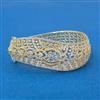 Cubic Zirconia Openable Kada With Rhodium 2 Tone Plating