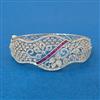 Cubic Zirconia Classic Kada With Rhodium Plating