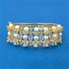 Cubic Zirconia Moti Kada With Mehndi 2 Tone Rhodium Plating