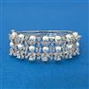 Cubic Zirconia Moti Kada With Mehndi 2 Tone Rhodium Plating
