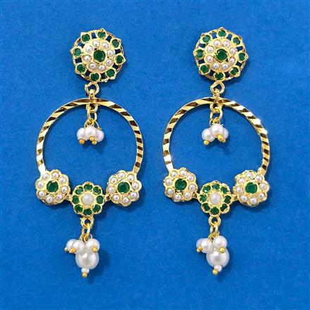Cubic Zirconia Moti Earring With Gold Plating