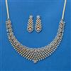 Cubic Zirconia Classic Necklace With Mehndi 2 Tone Rhodium Plating