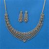 Cubic Zirconia Classic Necklace With Mehndi 2 Tone Rhodium Plating