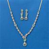 Cubic Zirconia Delicate Necklace With 2 Tone Plating