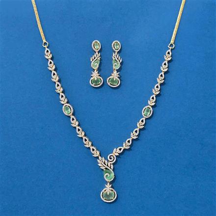 Cubic Zirconia Delicate Necklace With 2 Tone Plating