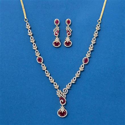 Cubic Zirconia Delicate Necklace With 2 Tone Plating