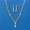 Cubic Zirconia Delicate Necklace With 2 Tone Plating