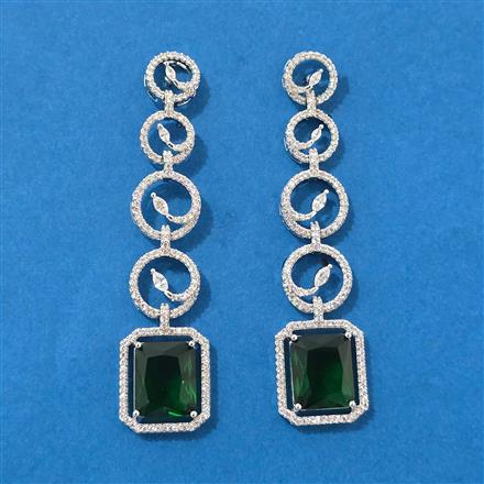 Cubic Zirconia Classic Earring With Rhodium Plating