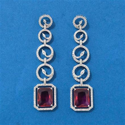 Cubic Zirconia Classic Earring With Rhodium Plating