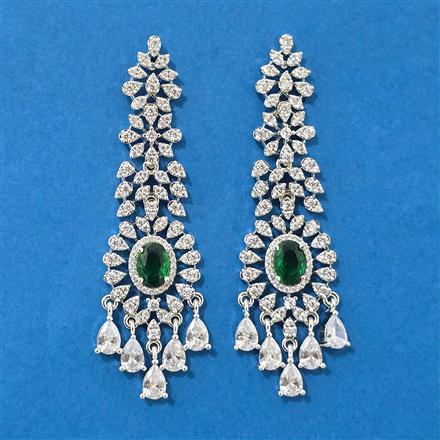 Cubic Zirconia Classic Earring With Rhodium Plating