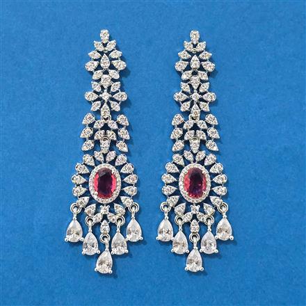 Cubic Zirconia Classic Earring With Rhodium Plating