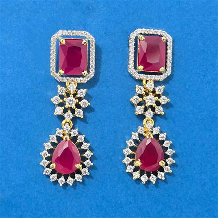 Cubic Zirconia Classic Earring With 2 Tone Plating