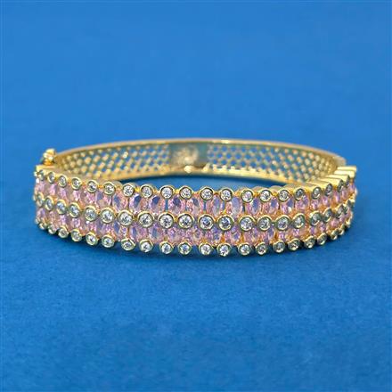 Cubic Zirconia Classic Kada With Gold Plating