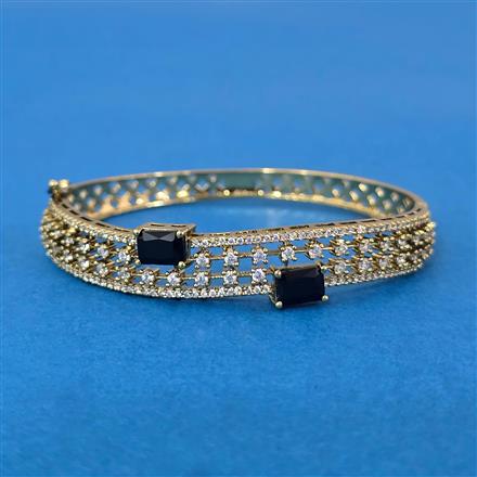 Cubic Zirconia Openable Kada With Mehndi Plating