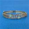 Cubic Zirconia Openable Kada With Mehndi Plating