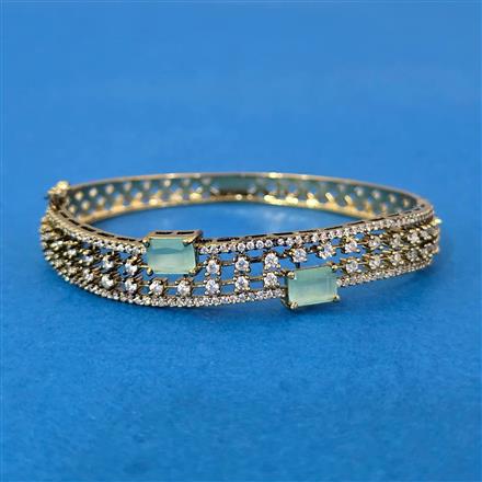 Cubic Zirconia Openable Kada With Mehndi Plating