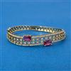 Cubic Zirconia Openable Kada With Mehndi Plating
