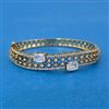 Cubic Zirconia Openable Kada With Mehndi Plating