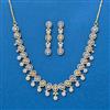 Cubic Zirconia Delicate Necklace With Rhodium 2 Tone Plating