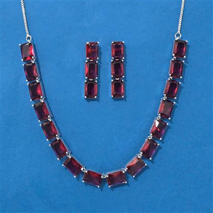Cubic Zirconia Classic Necklace With Rhodium Plating