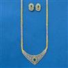 Cubic Zirconia Classic Pendant Set With 2 Tone Plating