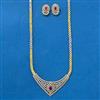 Cubic Zirconia Classic Pendant Set With 2 Tone Plating