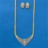 Cubic Zirconia Classic Pendant Set With 2 Tone Plating