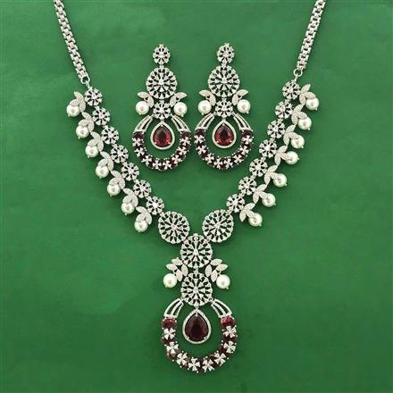 Cubic Zirconia Classic Necklace With Rhodium Plating