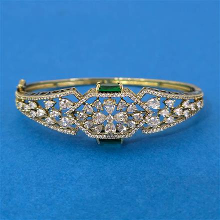 Cz Openable Kada With Mehndi Plating