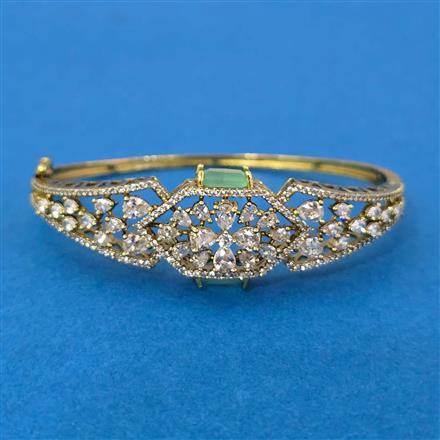 Cz Openable Kada With Mehndi Plating
