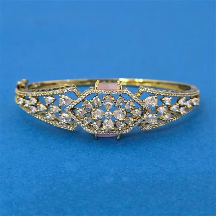 Cz Openable Kada With Mehndi Plating