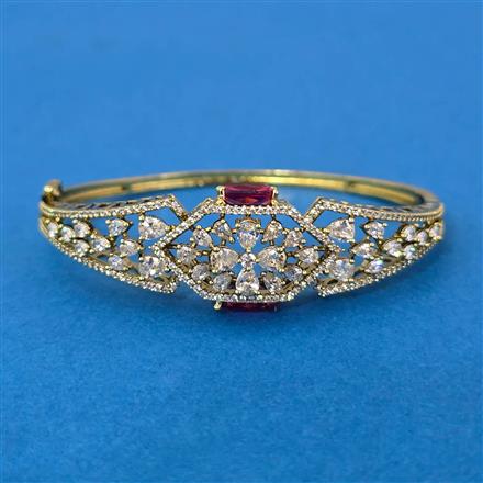 Cz Openable Kada With Mehndi Plating