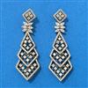 Cz Classic Earring With Mehndi 2 Tone Rhodium Plating