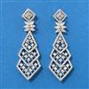 Cz Classic Earring With Mehndi 2 Tone Rhodium Plating