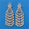 Cz Classic Earring With Carat 2 Tone Rhodium Plating