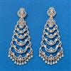Cz Classic Earring With Carat 2 Tone Rhodium Plating