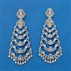 Cz Classic Earring With Carat 2 Tone Rhodium Plating