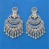 Cz Classic Earring With Mehndi 2 Tone Rhodium Plating