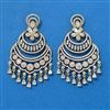 Cz Classic Earring With Mehndi 2 Tone Rhodium Plating