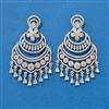 Cz Classic Earring With Mehndi 2 Tone Rhodium Plating